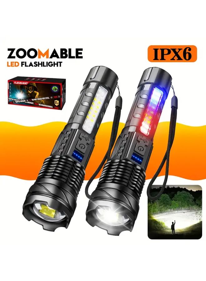 Rechargeable Multifunctional Flashlight 1pc Long Battery Life Multiple Brightness Modes - Image 2