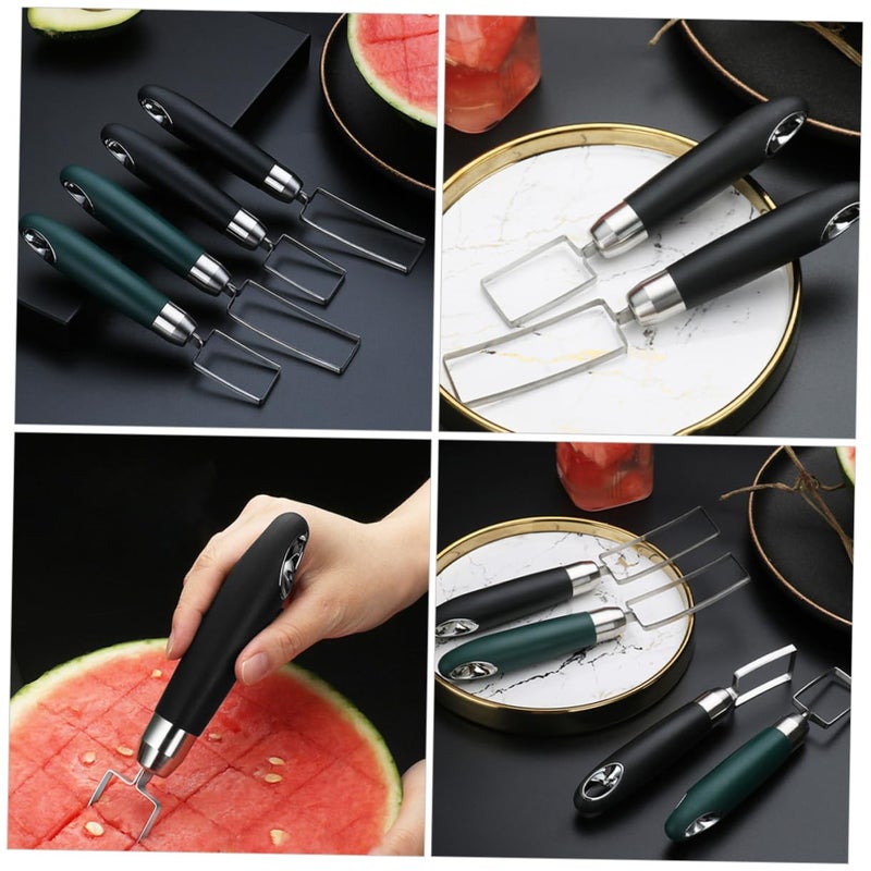 Black Watermelon Slicer Cutter Stainless Steel Quick Effortless Cutting Comfortable Handle - Image 4