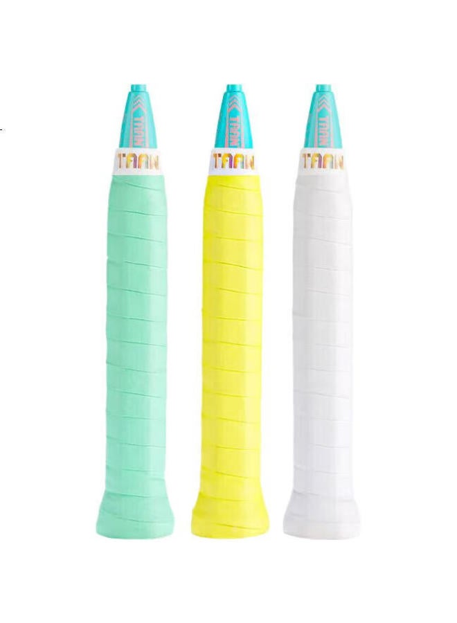 Taan Badminton Grip Tape, Flat Micro-Adhesive, Sweat-Absorbing, Breathable, Cloud-Like Grip Tape, H19 Mixed Colors, Three-Pack - Image 1