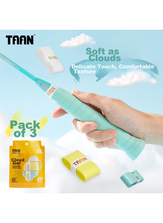 Taan Badminton Grip Tape, Flat Micro-adhesive, Sweat-absorbing, Breathable, Cloud-like Grip Tape, H19 Mixed Colors, Three-pack - Image 1