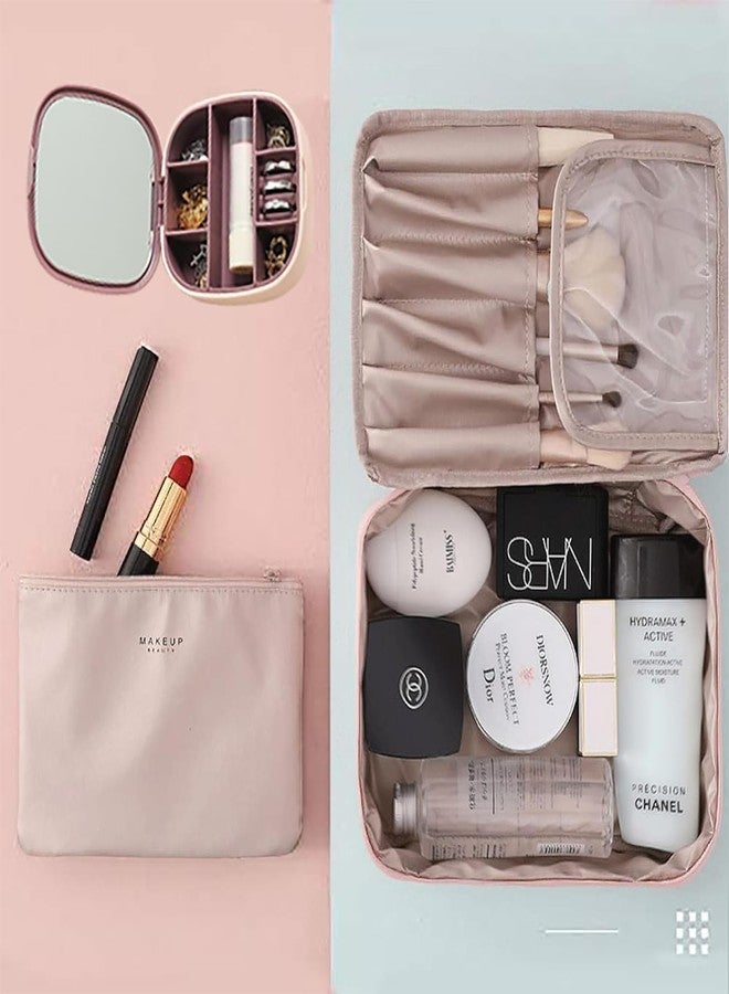 HOMENITY هومينيتي® - حقيبة أدوات تجميل للسفر مع منظم مكياج وقسم قابل للتعديل - Image 2