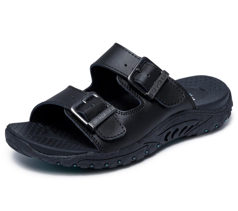 Skechers womens Reggae-jammin' Sandal, Black/Black, 9 US - Image 3