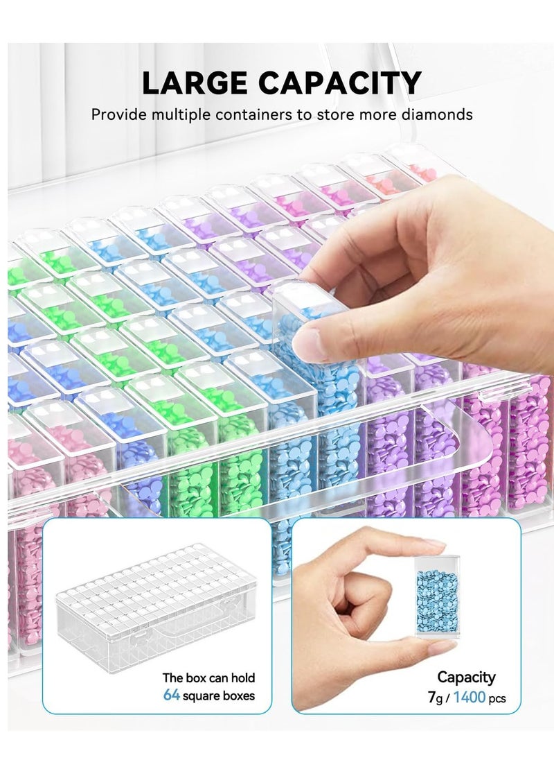 ARTDOT ARTDOT Diamond Painting Storage Containers, Diamond Art Portable Bead Storage Organizer 64 Gird Diamond Painting Accessories (Storage Box)  - Image 2