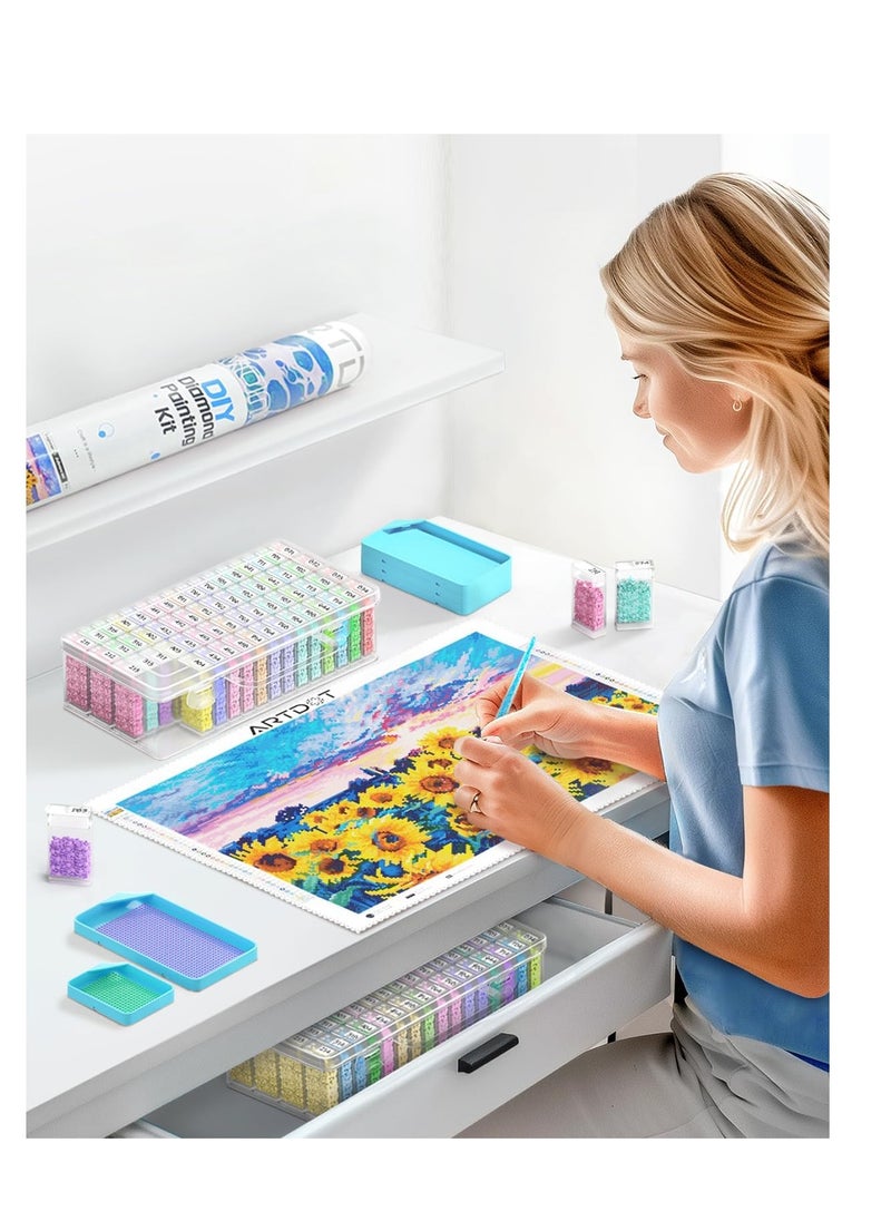 ARTDOT ARTDOT Diamond Painting Storage Containers, Diamond Art Portable Bead Storage Organizer 64 Gird Diamond Painting Accessories (Storage Box)  - Image 5