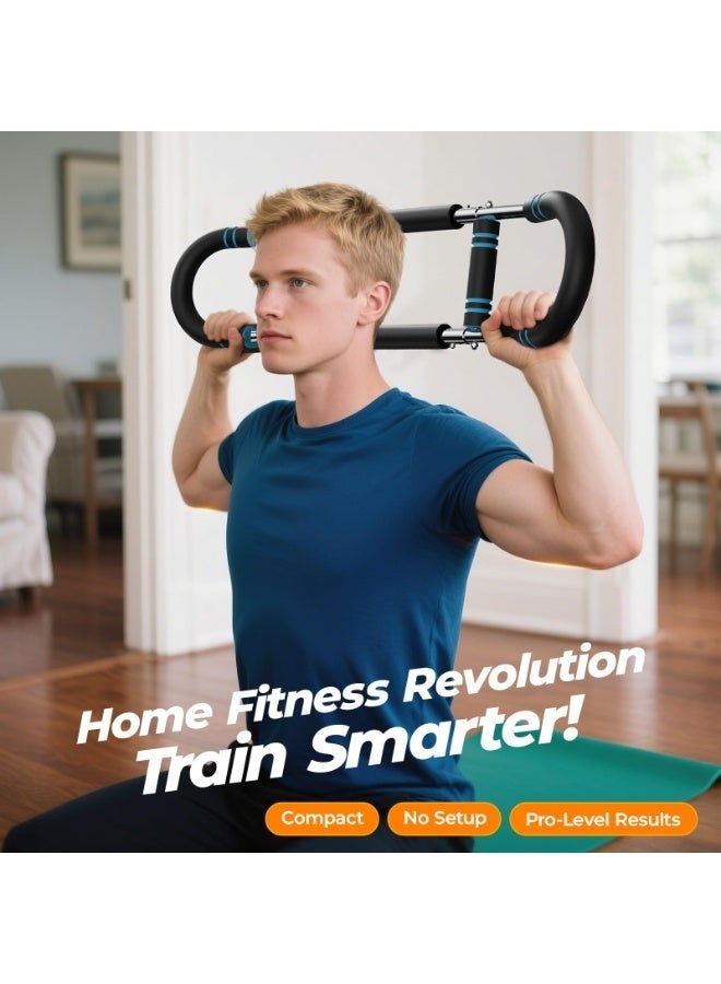 WALALLA Twister Arm Trainer - Adjustable Resistance 40-50 kg/60-100lb for Chest & Arm Workout, Portable Upper Body Strength Training Bar for Home & Gym, Detachable Power Twister Exercise Equipment,Blue Black - Image 5