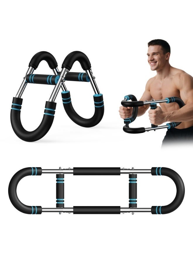 WALALLA Twister Arm Trainer - Adjustable Resistance 40-50 kg/60-100lb for Chest & Arm Workout, Portable Upper Body Strength Training Bar for Home & Gym, Detachable Power Twister Exercise Equipment,Blue Black - Image 1