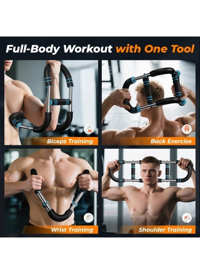 WALALLA Twister Arm Trainer - Adjustable Resistance 40-50 kg/60-100lb for Chest & Arm Workout, Portable Upper Body Strength Training Bar for Home & Gym, Detachable Power Twister Exercise Equipment,Blue Black - Image 3