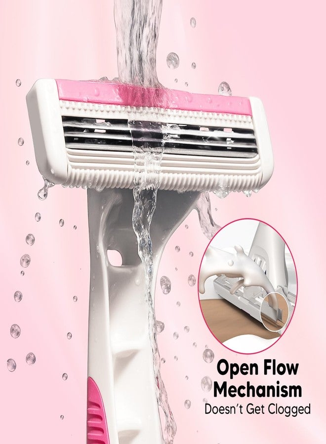 ليتسشيف ماكينة حلاقة إزالة شعر الجسم LetsShave Evior 2 للاستخدام مرة واحدة للنساء مع شريط ترطيب بفيتامين E (عبوة من 20 قطعة) - Image 3