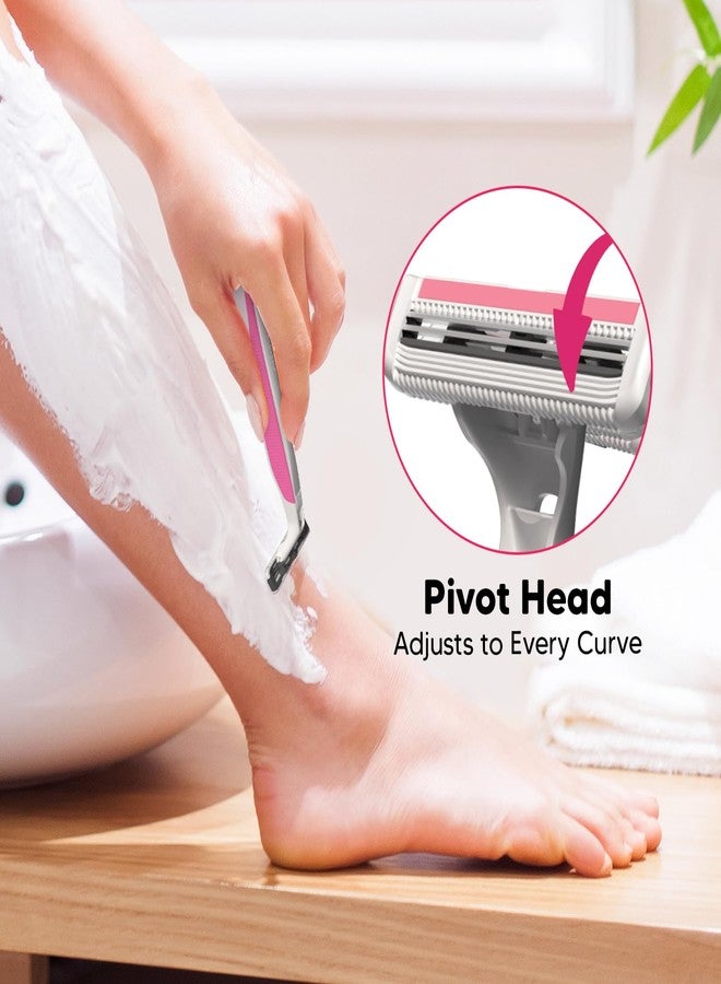 ليتسشيف ماكينة حلاقة إزالة شعر الجسم LetsShave Evior 2 للاستخدام مرة واحدة للنساء مع شريط ترطيب بفيتامين E (عبوة من 20 قطعة) - Image 5