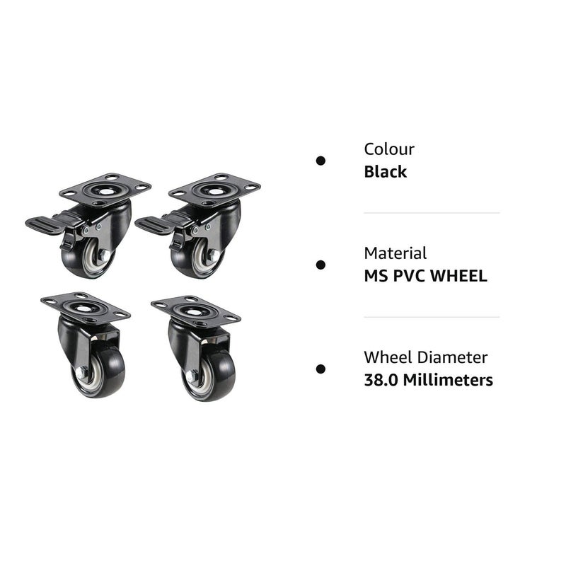 PACIFIC MOVERS 15 Heavy Duty Caster Wheels Soft PU Swivel Caster with 360 Degree 2 with Brakes 2 Without - Image 5
