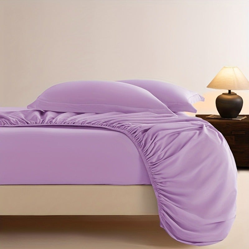 1pc Solid Color Brushed Bed Skirt Without Pillowcase - Image 1