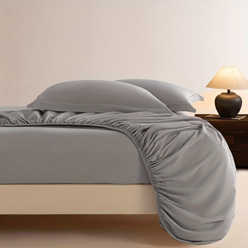 1pc Solid Color Brushed Bed Skirt Without Pillowcase - Image 2