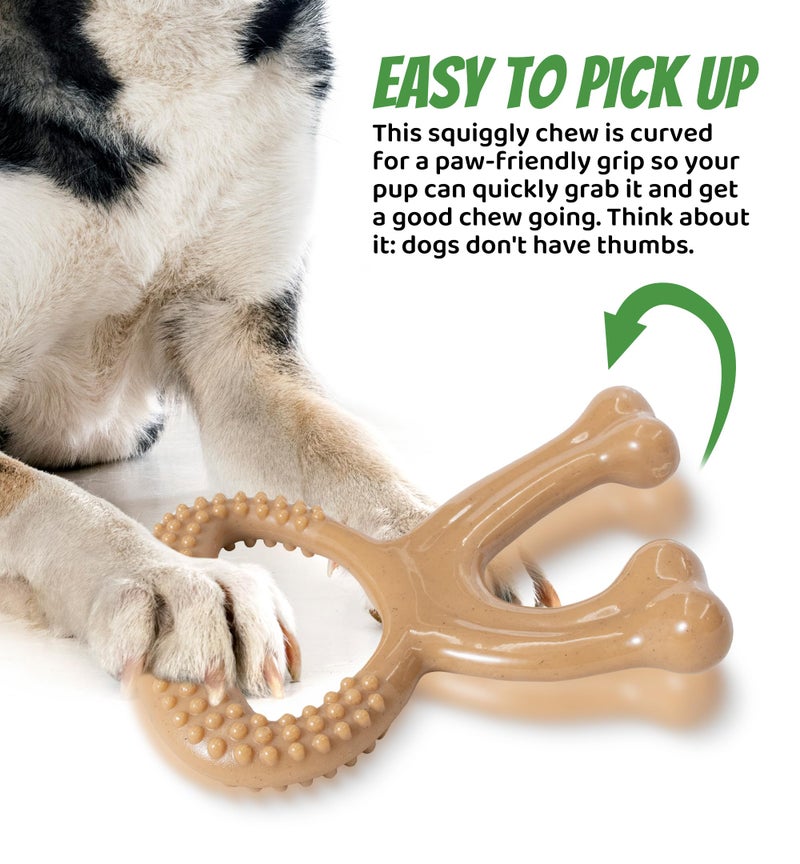IPTPAS Durable Dog Chew Toy for Aggressive Chewers, Indestructible Nylon Bone Dental Care Teeth Cleaning Chew Toy for Small, Medium and Large Dogs, Keep Them Busy, Irresistible Beef Flavor (Brown) - Image 4