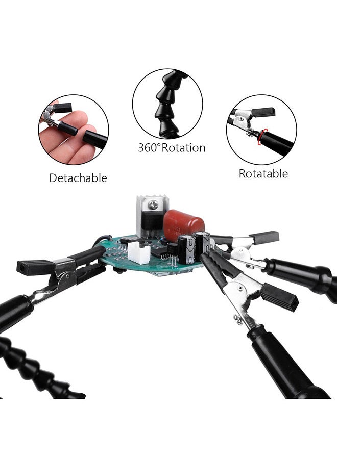 Generic - Helping Hands Soldering Third Hand PCB Tool with 3 Flexable Arms Rotatable Clips and Stable Desk Clamp Base - Image 1