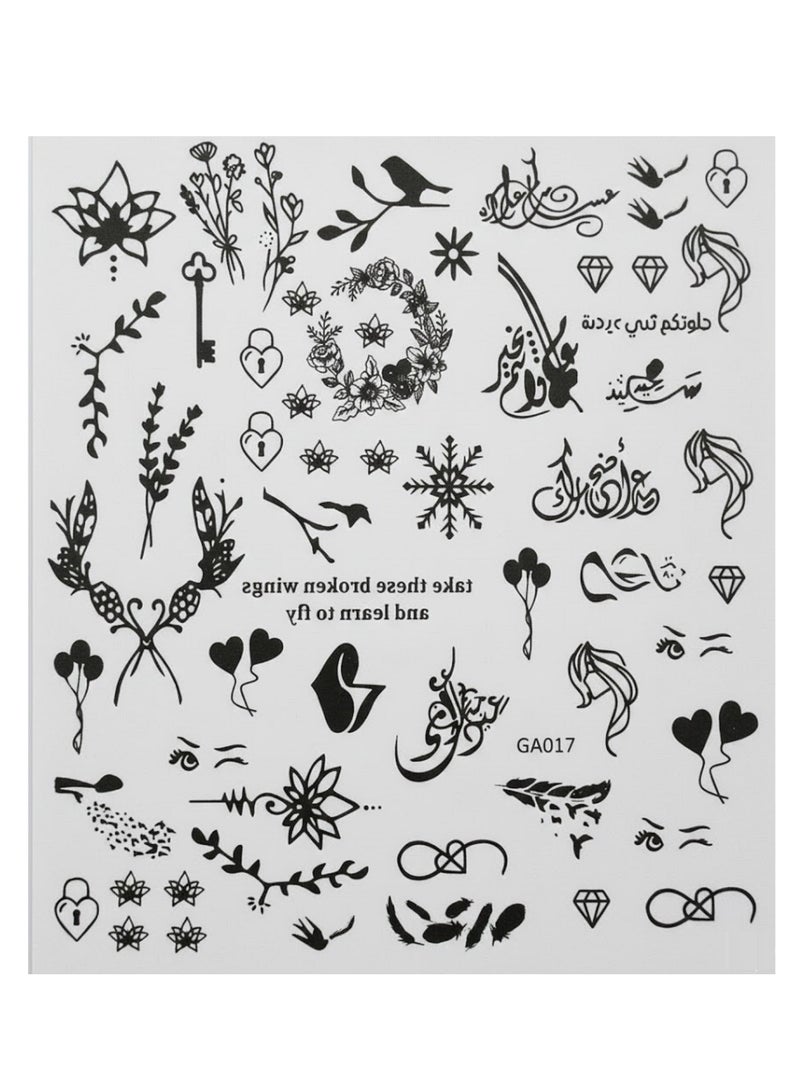وشم مؤقت بأشكال مختلفة وجذابة - Image 1