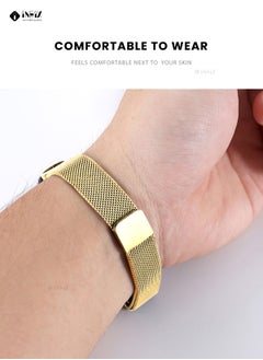 INEIX Steel Magnetic Replacement Strap For Xiaomi Mi Band 5 - Gold  - Image 3