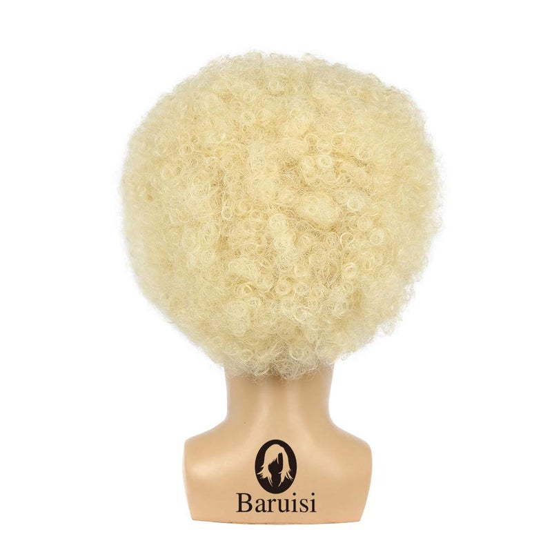 Baruisi Jumbo Disco Afro Wig Fluffy Synthetic 70s Hippie Costume Wig for Men,Blonde - Image 5