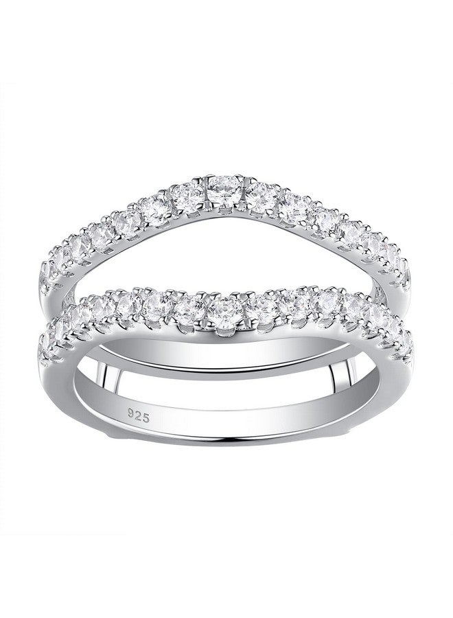 Newshe Jewellery خاتم زفاف مويسانيتي للنساء معزز لخواتم الخطوبة 925 فضة استرلينية خواتم حراسة رقيقة مقاس 7.5 - Image 1