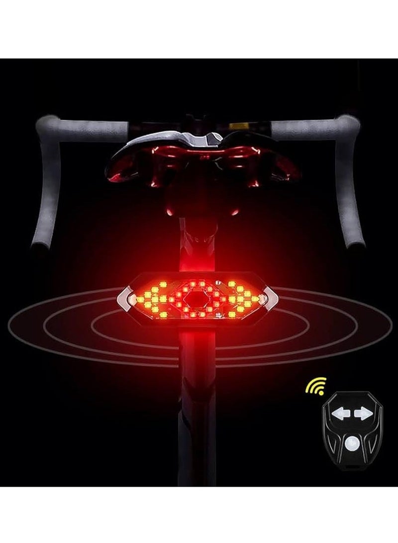 فلاشر خلفي للدراجة مع ريموت كونترول باضاءة ليد قابلة لاعادة الشحن ولتحديد الانعطاف لليسار او اليمين مع خمسة اوضاع للاضاءة - Image 1