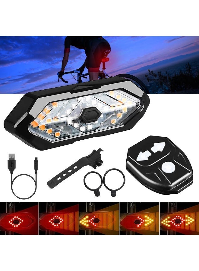 فلاشر خلفي للدراجة مع ريموت كونترول باضاءة ليد قابلة لاعادة الشحن ولتحديد الانعطاف لليسار او اليمين مع خمسة اوضاع للاضاءة - Image 2