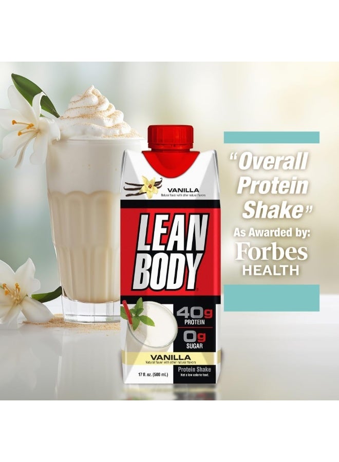 Labrada Lean Body Ready To Drink Protein Shake- Vanilla, 40g Protein, 0 Sugar. 500ml, Box of 12 pcs - Image 4
