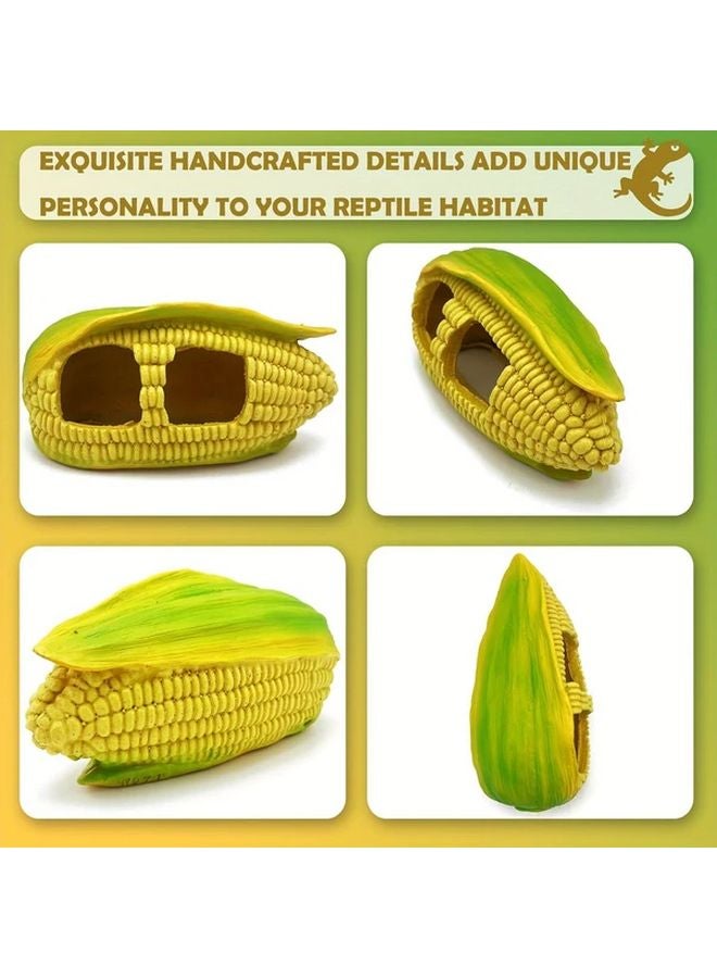 Cactus Color Corn Like Bearded Dragon Hideout Cave Reptile Tank Decoration Easy Clean - Image 5