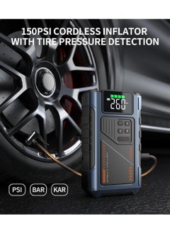 Rock Pow Car Battery Charger Jump Starter with Air Compressor, 2500A Jumper Box for Car Battery Portable Booster Jump Pack, 12V Jumpstart Combo 150PSI Car Tire Inflator Air Pump(Up to 7.5L Gas/6.0L Diesel)  - Image 3