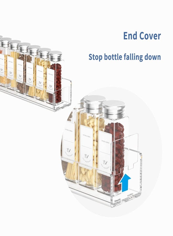 FEMELI Acrylic Wall Mount Spice Rack - 15 Inch, 4 Pack Hanging Spice Rack Shelf for Cabinets, Cupboard or Pantry Door, Kitchen Organizer - Image 2