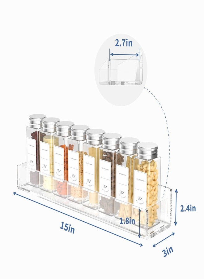 FEMELI Acrylic Wall Mount Spice Rack - 15 Inch, 4 Pack Hanging Spice Rack Shelf for Cabinets, Cupboard or Pantry Door, Kitchen Organizer - Image 3