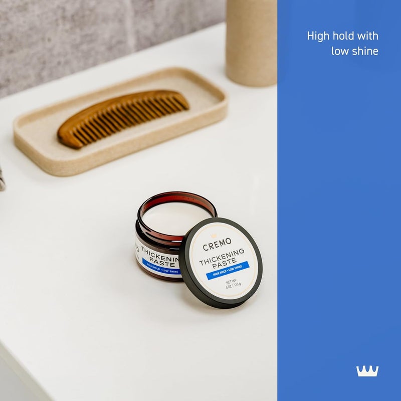 cremo Mens Hair Paste - Premium Barber Grade Thickening Paste with High Hold and Low Shine, 4 Oz - Image 2