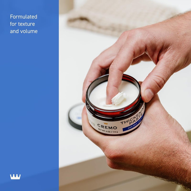 cremo Mens Hair Paste - Premium Barber Grade Thickening Paste with High Hold and Low Shine, 4 Oz - Image 4