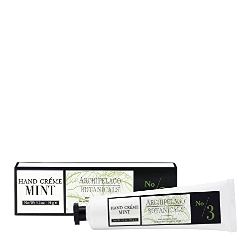 Archipelago Botanicals Morning Mint Hand CrÃ¨me, Rich and Lightly Scented Hand Lotion for Dry Skin, Cuticles and Rough Spots, Premium Plant Extracts (3.2 oz) - Image 1