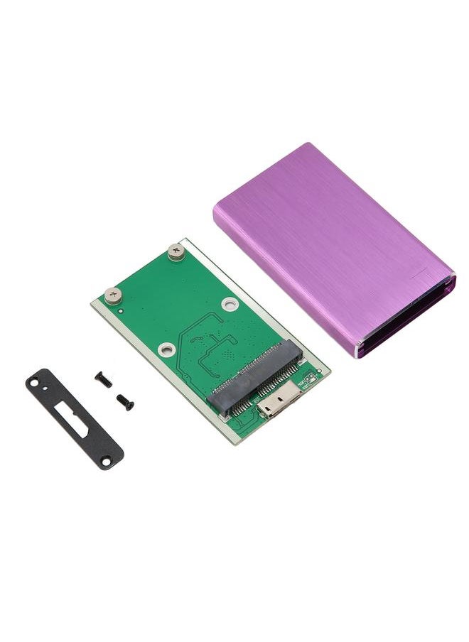 Thoraya USB3.0 to mSATA Enclosure SSD box USB3.0 high speed 6Gbps transmission with USB3.0+Type-C double-headed data cable supports UASP purple  - Image 4