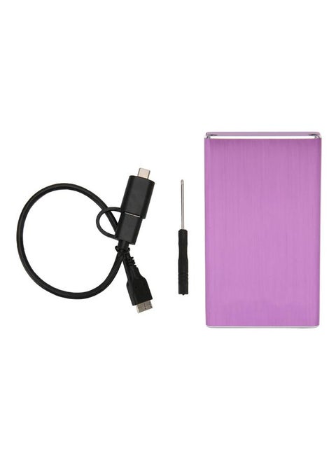 USB3.0 to mSATA Enclosure SSD box USB3.0 high speed 6Gbps transmission with USB3.0+Type-C double-headed data cable supports UASP purple