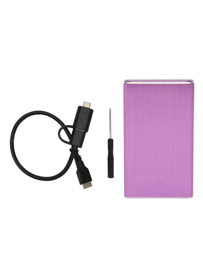 Thoraya USB3.0 to mSATA Enclosure SSD box USB3.0 high speed 6Gbps transmission with USB3.0+Type-C double-headed data cable supports UASP purple  - Image 1