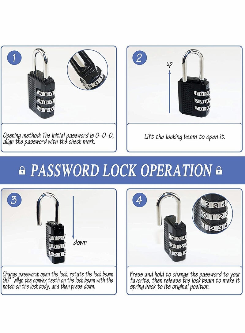 Password Combination Door Lock Latch 4 Inch Stainless Steel Security Hasp Zinc Alloy Padlocks Heavy Duty for Doors Windows Lockers Drawers Pet Cages Cabinets 2 Pack - Image 4