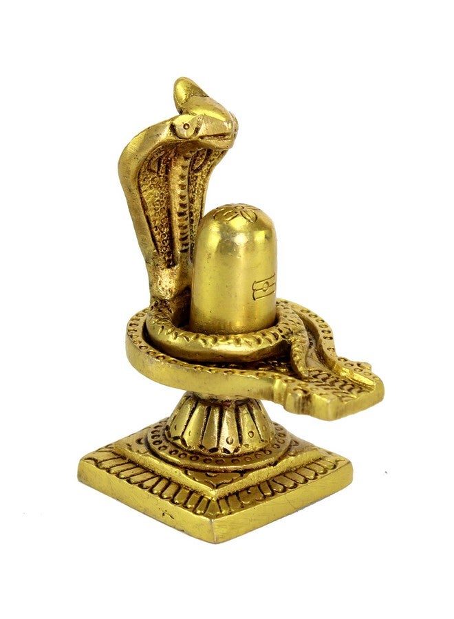 ESPLANADE Brass Shiv Ling Shiva Lingam with Sheshnaag Statue Idol Murti for Home Temple and Pooja - 4" inches - Image 1