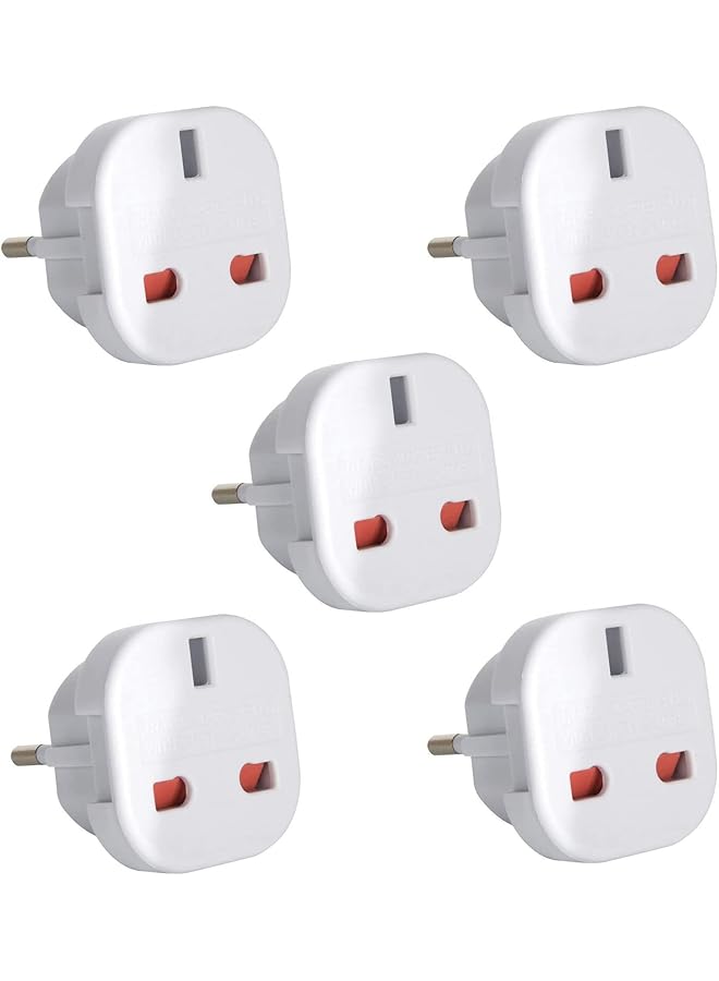 promass 3/5 Pack UAE UK Socket to EU Europe European Travel Adapter Plug (5) - Image 1