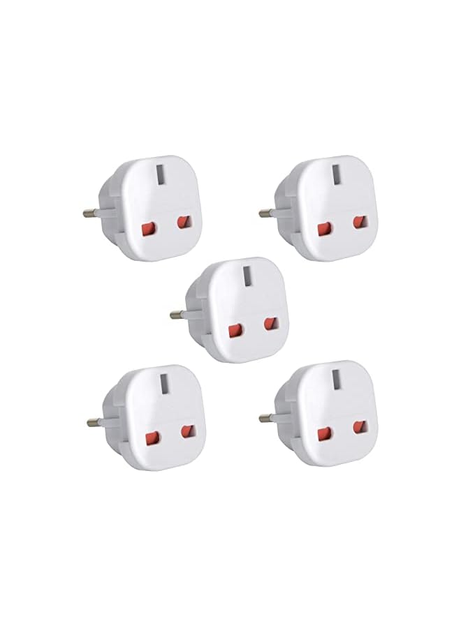 promass 3/5 Pack UAE UK Socket to EU Europe European Travel Adapter Plug (5) - Image 2