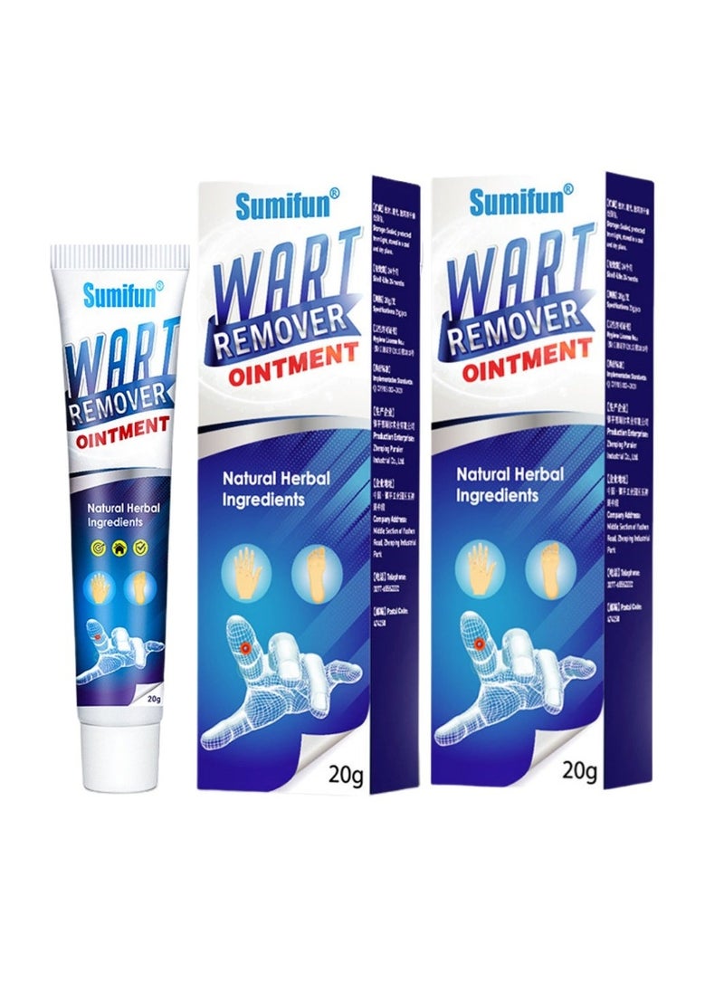 Sumifun 2-PACKS Wart Removal Cream,  Wart Remover for Plantar Warts, Common Warts, Corns, Wart Cream 20g*2 - Image 1