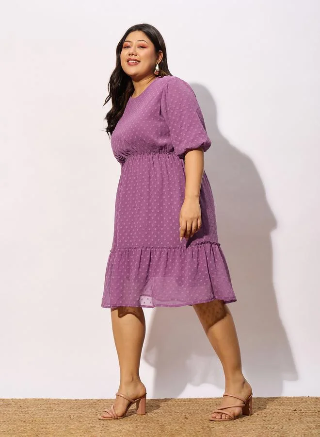 SASSAFRAS Tiered Chiffon Dress