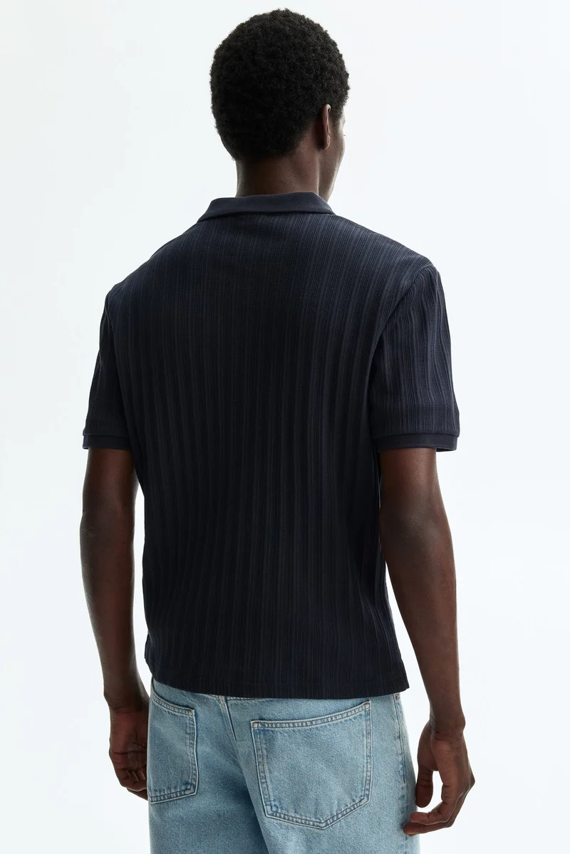 H&M  Slim Fit Textured jersey polo shirt for Men | Best Price UAE