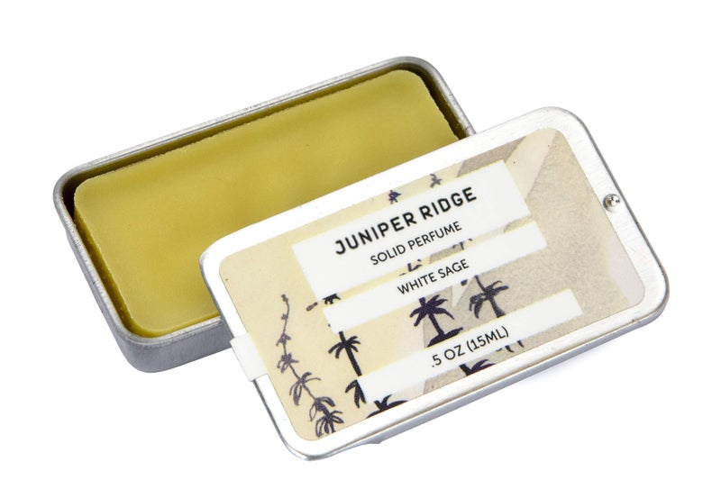 عطر صلب من جونيبر ريدج بالسال الأبيض  مزيج زيوت أساسية تم جمعها برية  عطر للجنسين  مناسب للسفر  05 أونصة في علبة