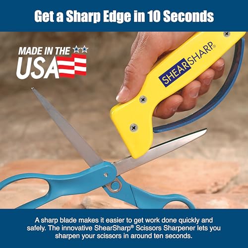 AccuSharp ShearSharp Scissors Sharpener, Diamond-Honed Tungsten Carbide Blade Sharpening Tool for Scissors, Garden Shears, Kitchen Shears, Hedge Clippers, Yellow - Image 4