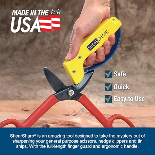 AccuSharp ShearSharp Scissors Sharpener, Diamond-Honed Tungsten Carbide Blade Sharpening Tool for Scissors, Garden Shears, Kitchen Shears, Hedge Clippers, Yellow - Image 5
