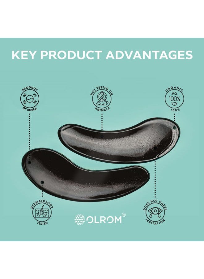 OLROM - Korean Skin Care Depuffing Eye Patches: 60-Pack of Hydrating Under Eye Masks with Collagen & Snail Secretion for Dark Circles & Under Eye Puffiness - Image 1
