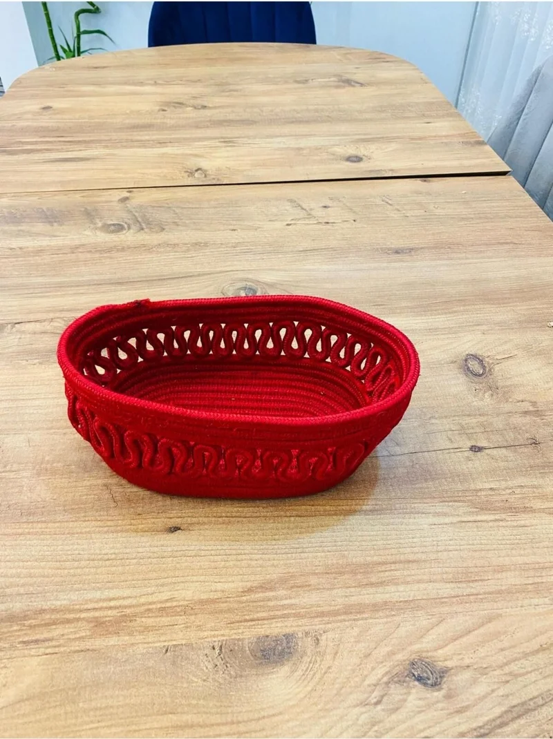 BDZ Deri Wicker, Jute, Basket, Cupboard, Organizer, Storage Basket, Bread BASKET, 30X20X10