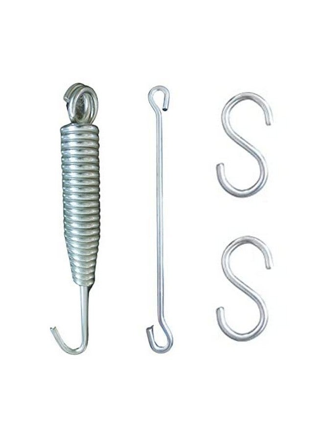 Faburaa Faburaa Hanging Metal Accessories Set for Hammock Swings Chairs, Porch Swings Used for Boxing Bag, Hang Any Article etc. (Silver, 1 Spring, 1 Rod, 2 S Hook)  - Image 1