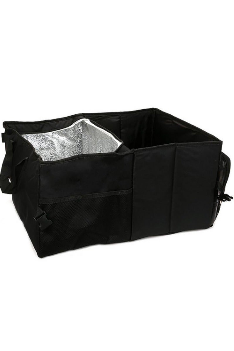 AUTOSMART 2 Section Trunk Organizer with Cooler Black - Image 2
