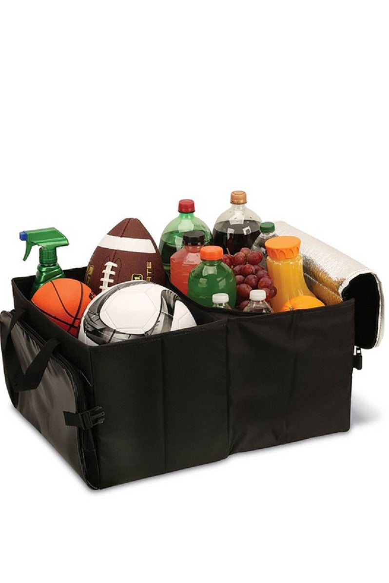 AUTOSMART 2 Section Trunk Organizer with Cooler Black - Image 3